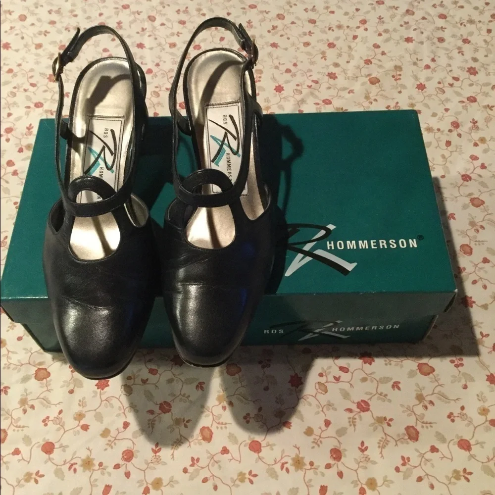 Ros Hommerson Navy Kid Leather Shoes - Picture 6 of 7